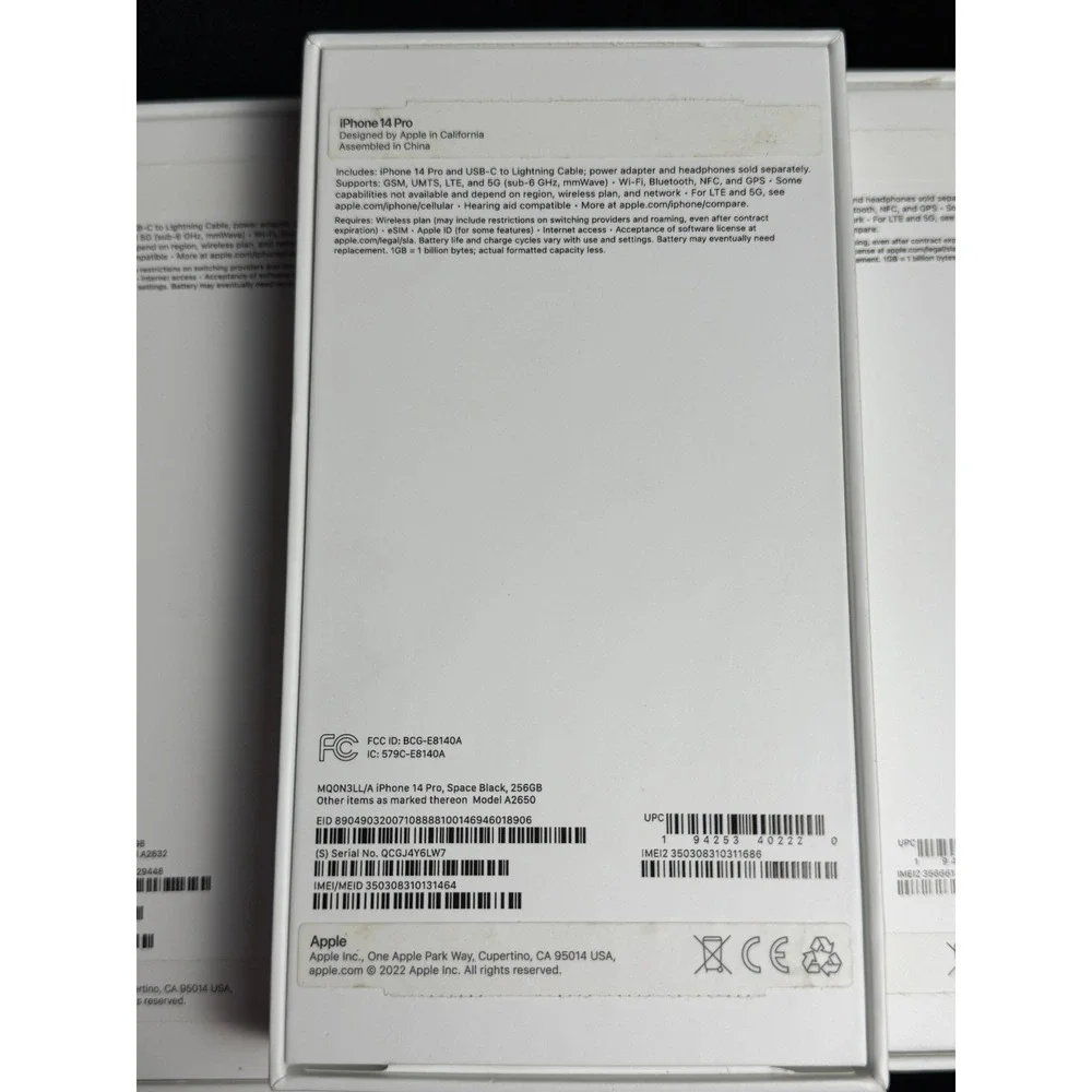 Apple‎ iPhone 14 Pro & 14 Plus Empty Retail Boxes Lot of 3 - Excellent Condition